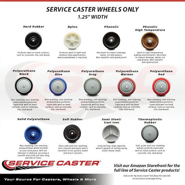 SCC - 4 Phenolic Wheel Only - 1/2 Bore - 600 Lbs Capacity